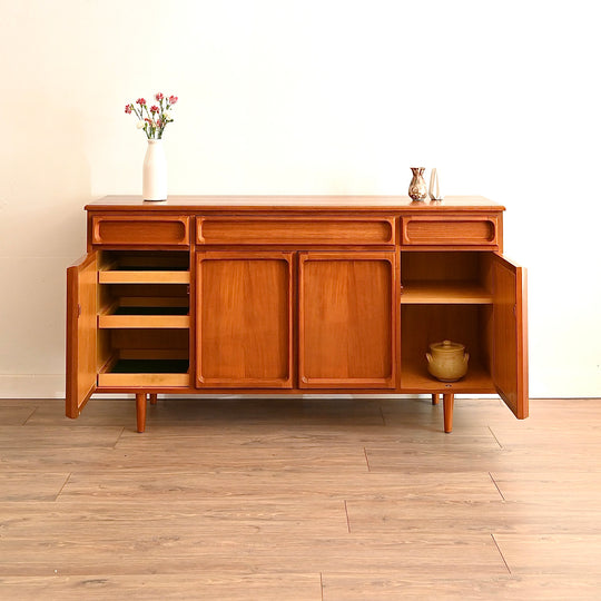 Mid Century Teak Sideboard Buffet Cabinet by Chiswell