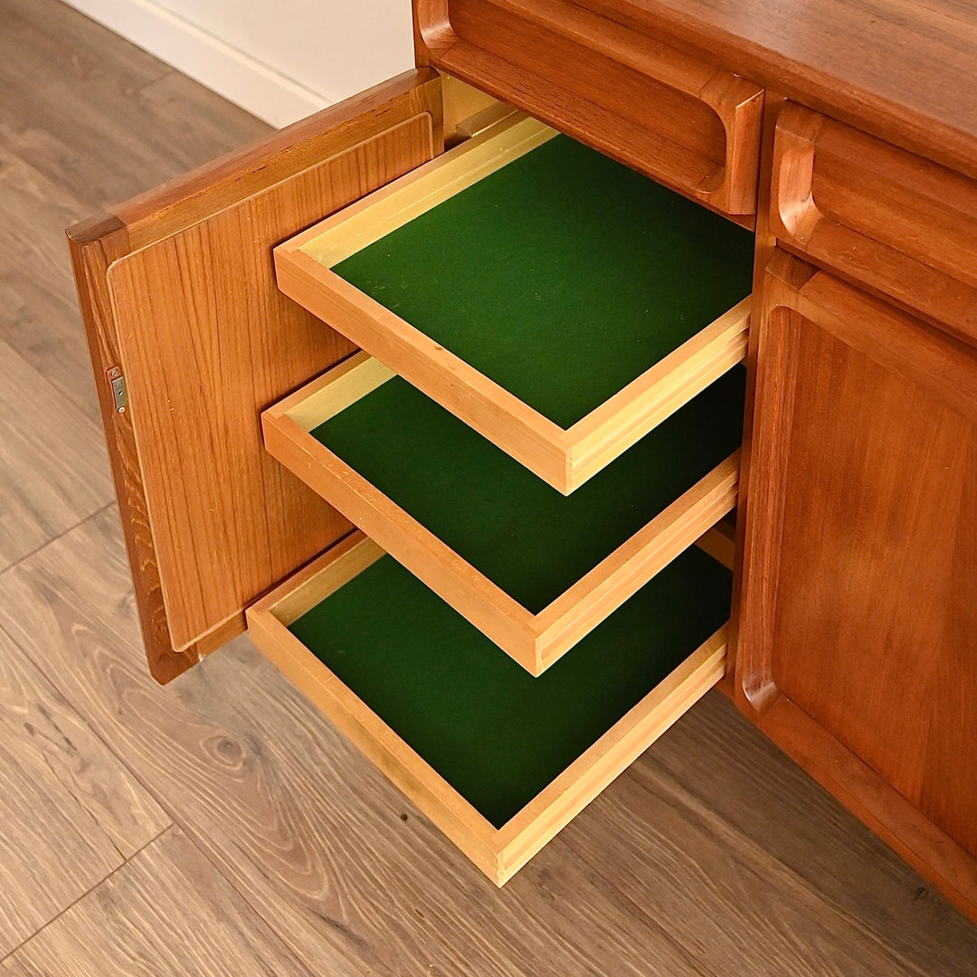 Mid Century Teak Sideboard Buffet Cabinet by Chiswell