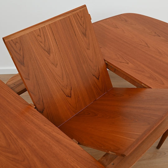Parker Teak Elliptical D end Extendable Dining Table