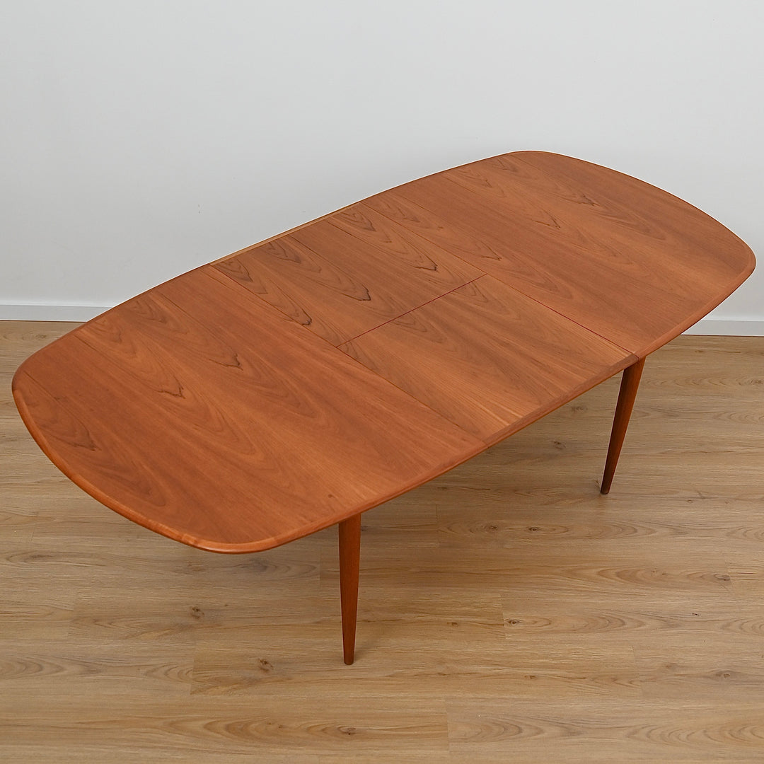 Parker Teak Elliptical D end Extendable Dining Table
