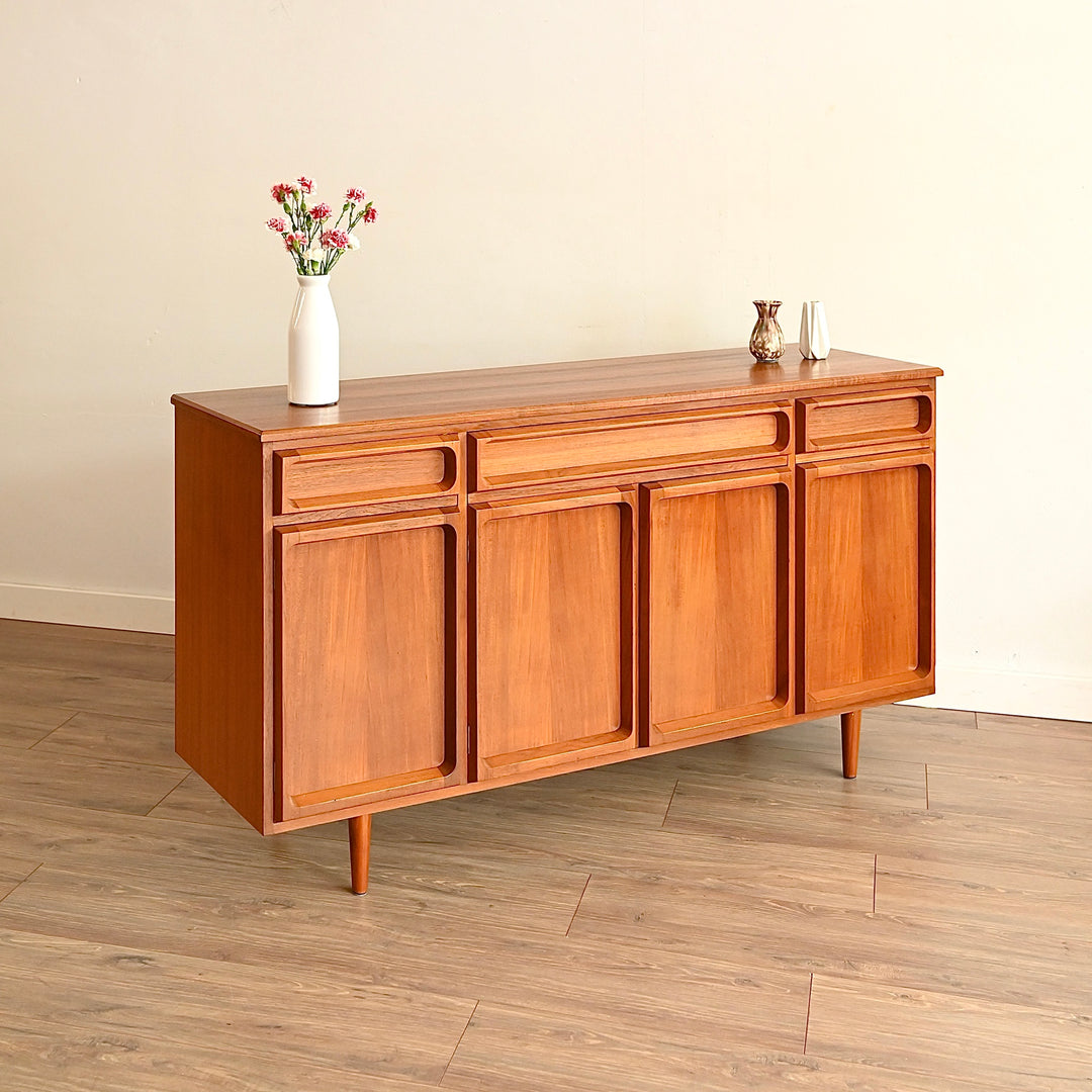 Mid Century Teak Sideboard Buffet Cabinet by Chiswell