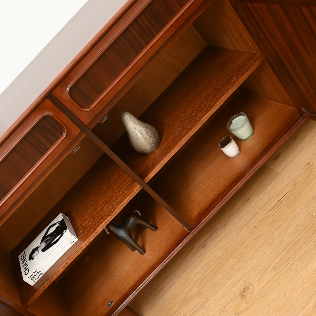 Mid Century Walnut Sideboard Buffet by Noblett