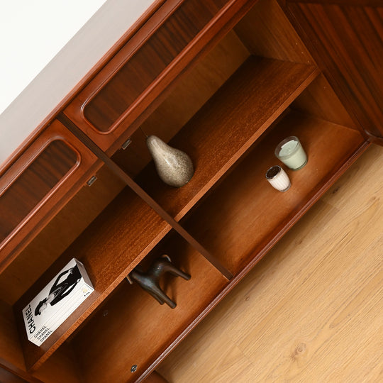 Mid Century Walnut Sideboard Buffet by Noblett