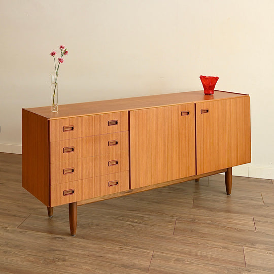 Mid Century Teak Sideboard LP Record Cabinet by Elite
