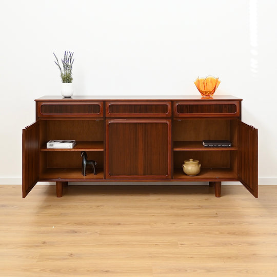Mid Century Walnut Sideboard Buffet by Noblett