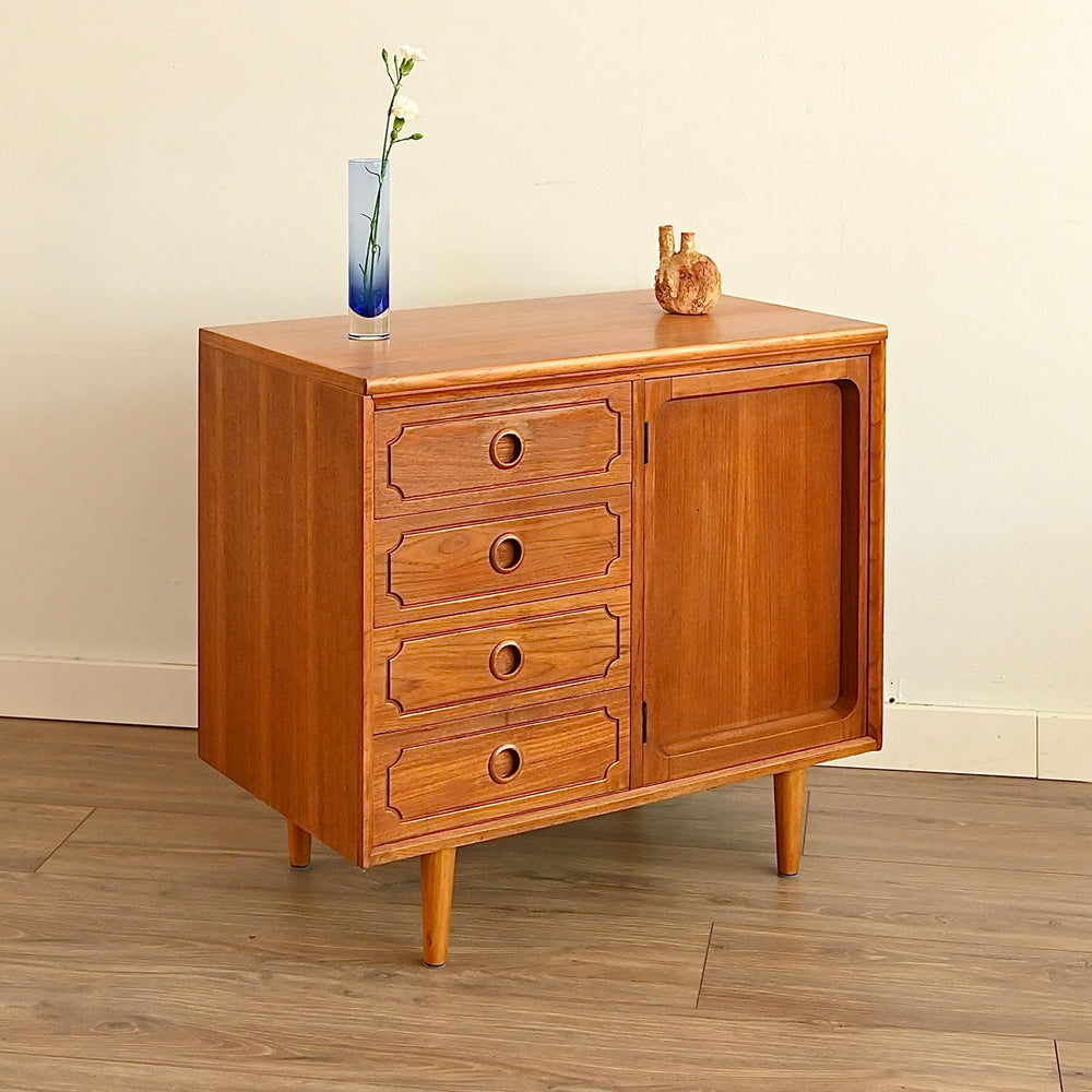 Mid Century Teak Sideboard LP Record Cabinet by Chiswell