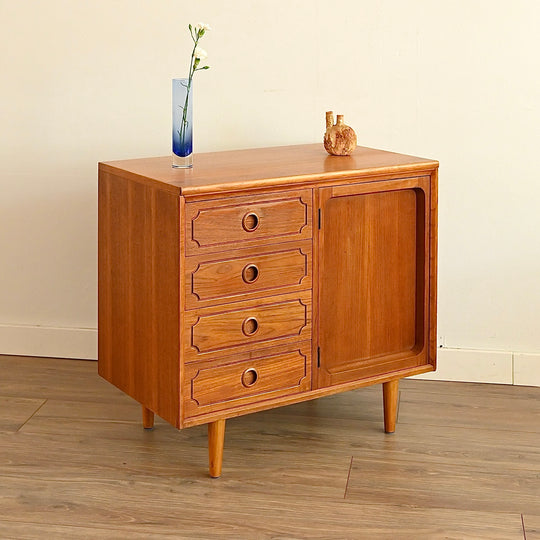 Mid Century Teak Sideboard LP Record Cabinet by Chiswell