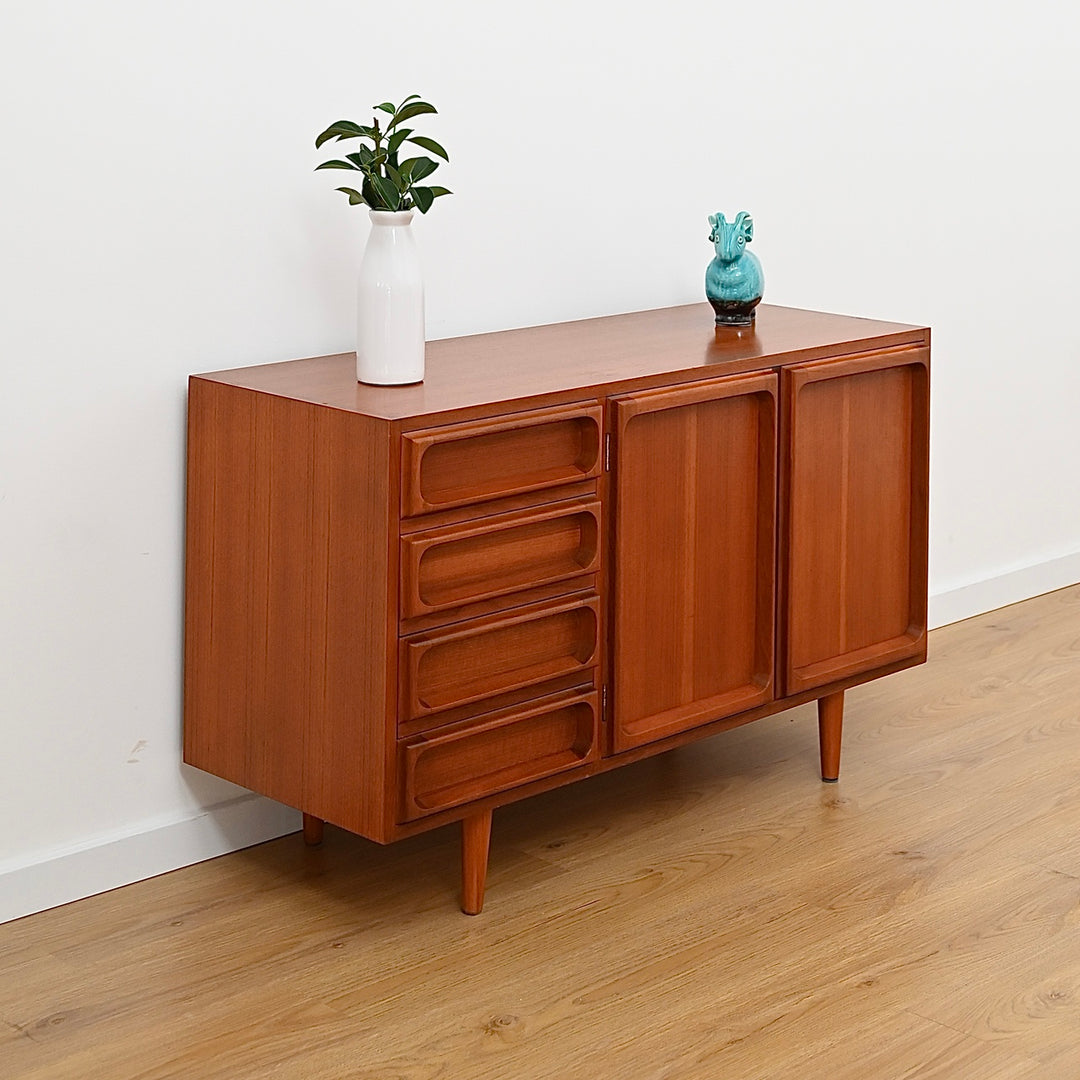 Mid Century Teak Sideboard LP Record Cabinet with Drawers by Chiswell - Refinished