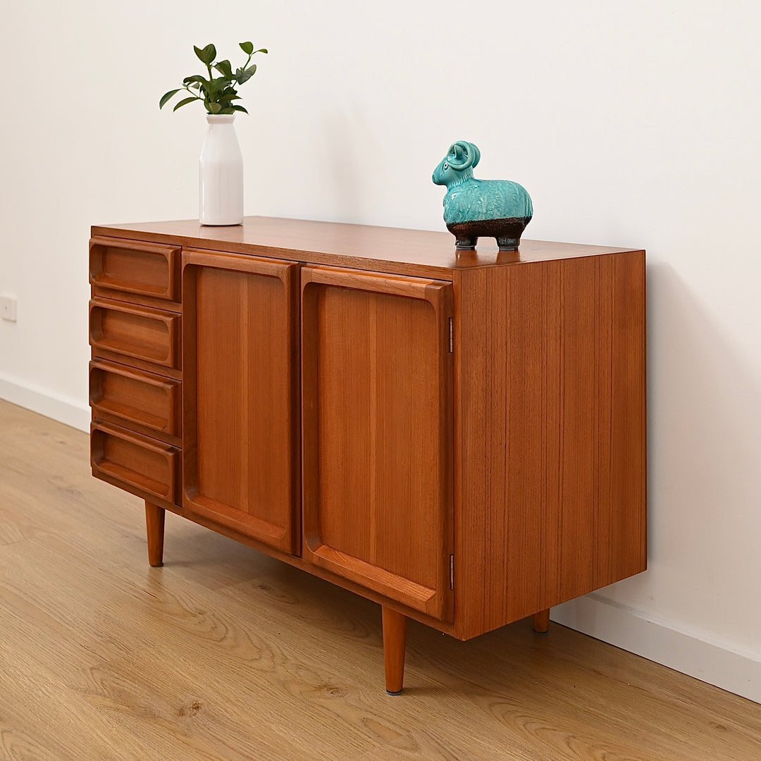 Mid Century Teak Sideboard LP Record Cabinet with Drawers by Chiswell - Refinished
