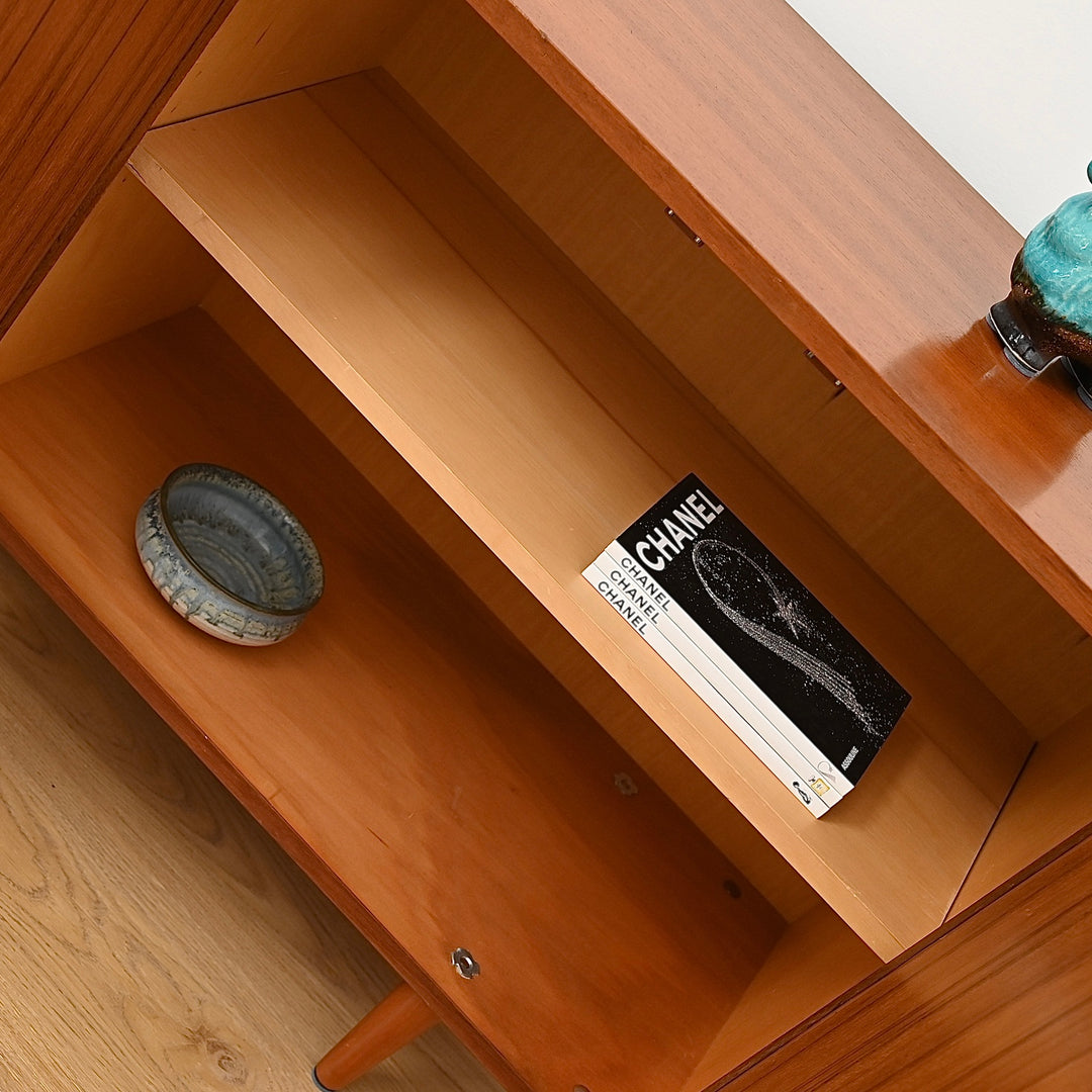 Mid Century Teak Sideboard LP Record Cabinet with Drawers by Chiswell - Refinished