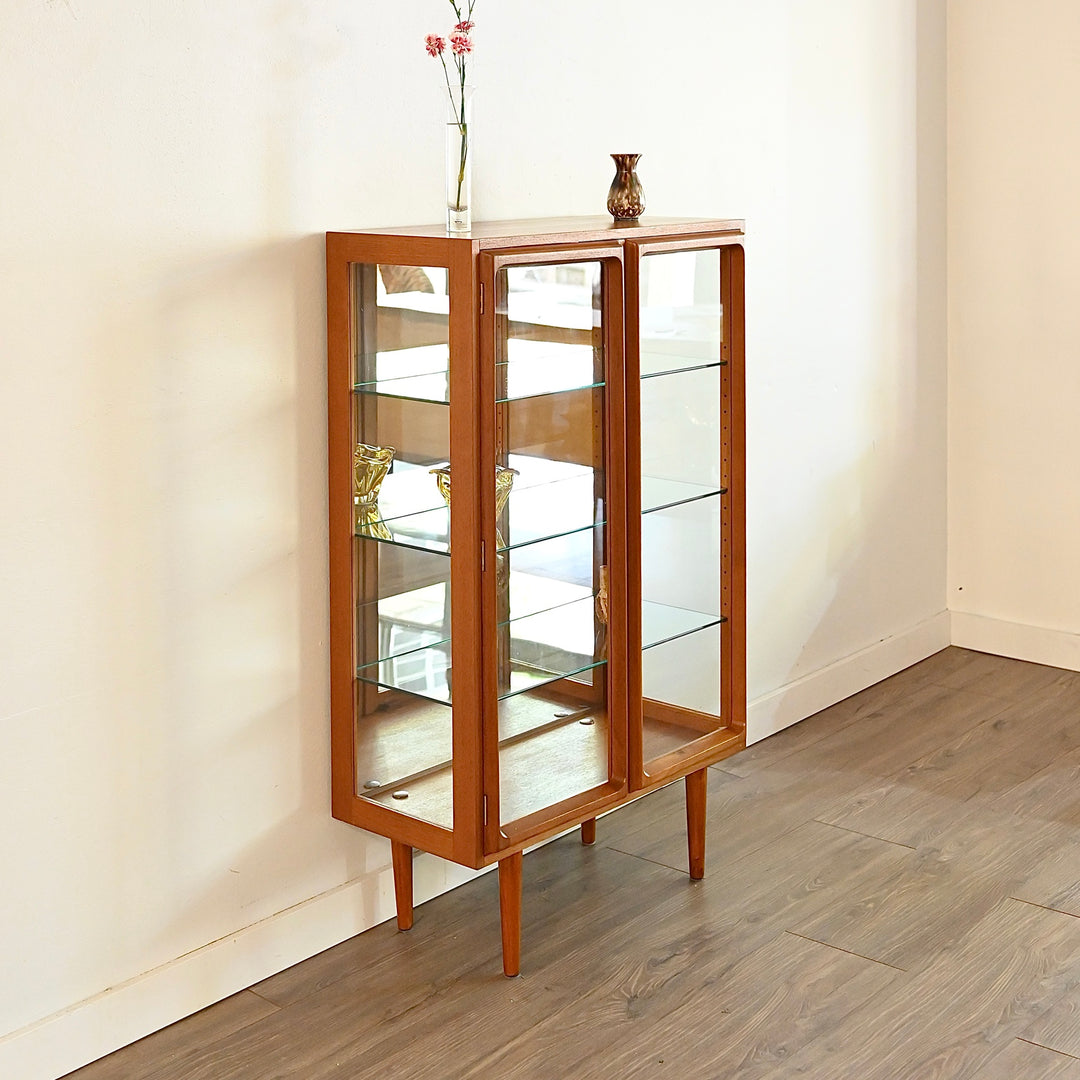 Mid Century Teak Sideboard Glass Display Cabinet by Chiswell