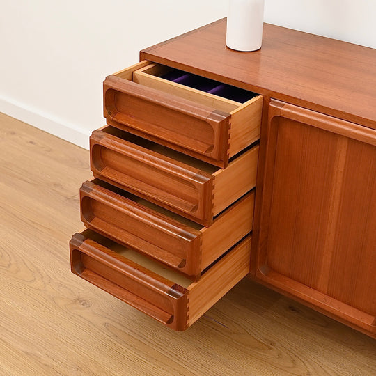 Mid Century Teak Sideboard LP Record Cabinet with Drawers by Chiswell - Refinished