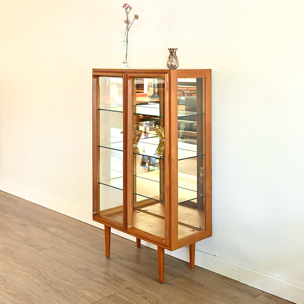 Mid Century Teak Sideboard Glass Display Cabinet by Chiswell