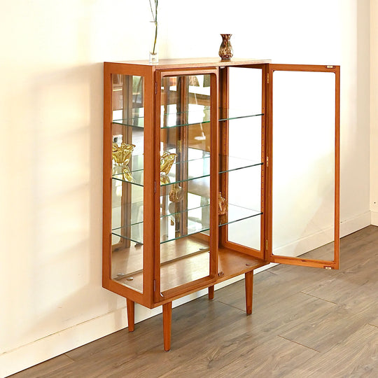 Mid Century Teak Sideboard Glass Display Cabinet by Chiswell