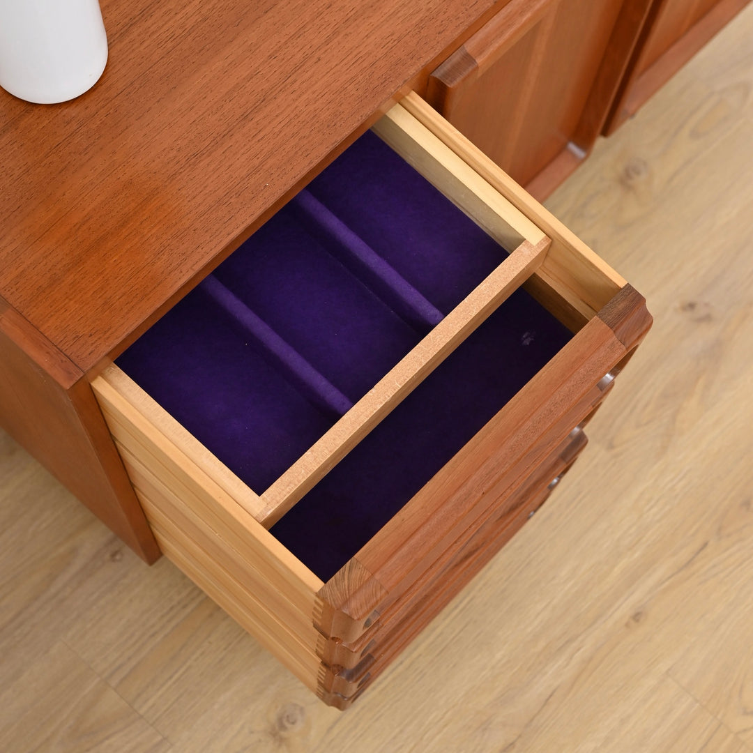 Mid Century Teak Sideboard LP Record Cabinet with Drawers by Chiswell - Refinished