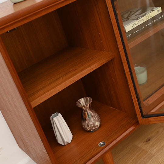 Mid Century Teak Sideboard Display Cabinet by Chiswell