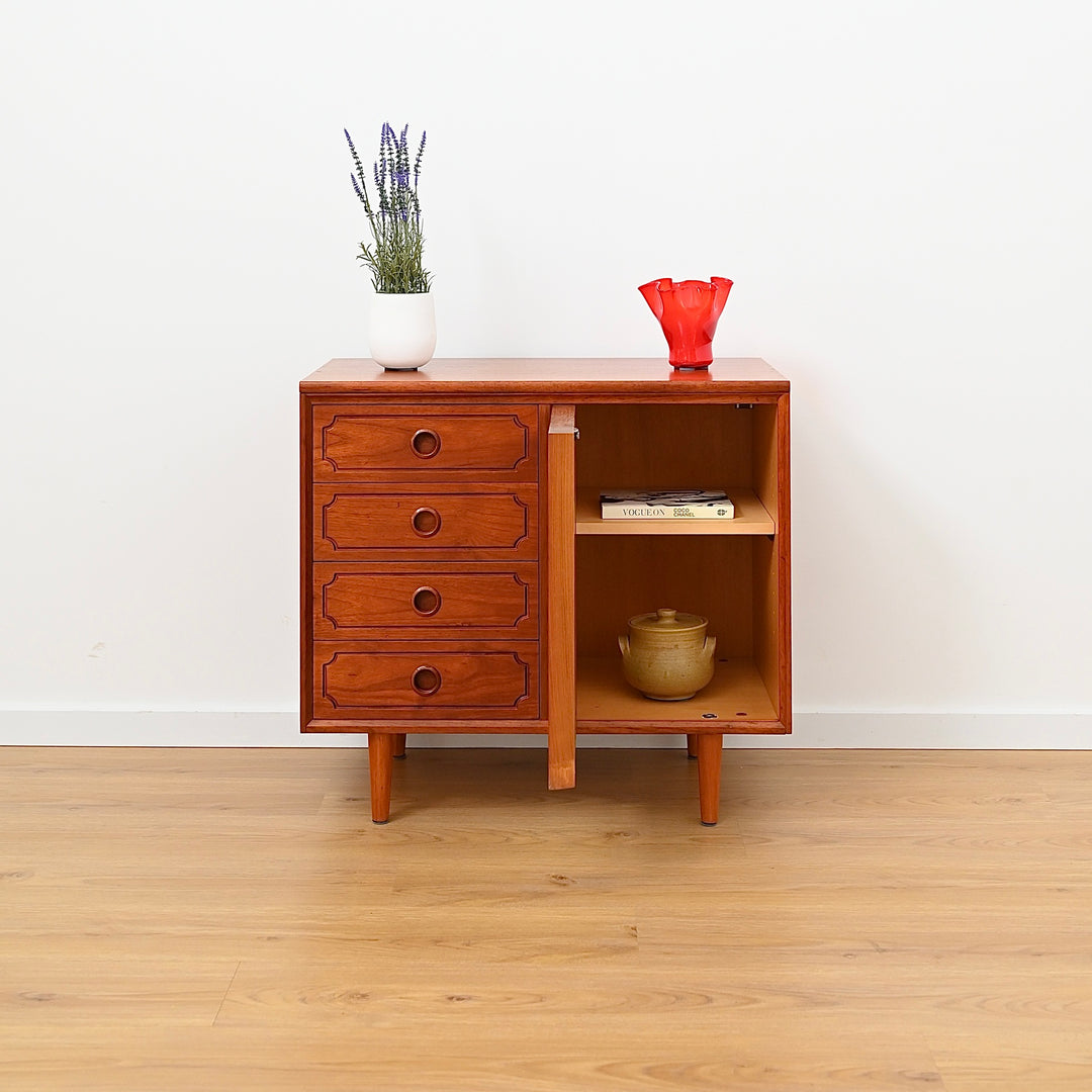 Mid Century Teak Sideboard LP Record Cabinet with Drawers by Chiswell
