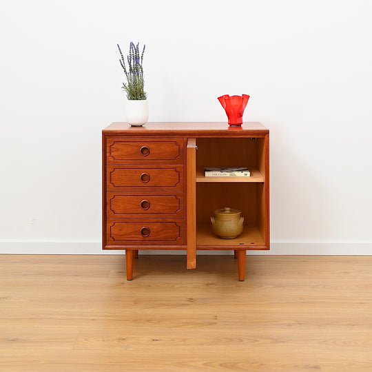 Mid Century Teak Sideboard LP Record Cabinet with Drawers by Chiswell
