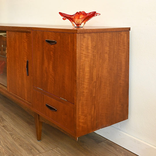 Mid Century Teak Sideboard Buffet Credenza by Berryman