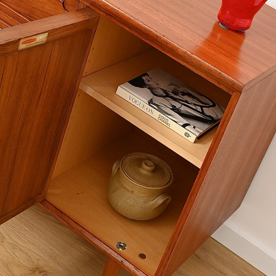 Mid Century Teak Sideboard LP Record Cabinet with Drawers by Chiswell