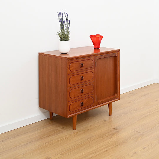 Mid Century Teak Sideboard LP Record Cabinet with Drawers by Chiswell