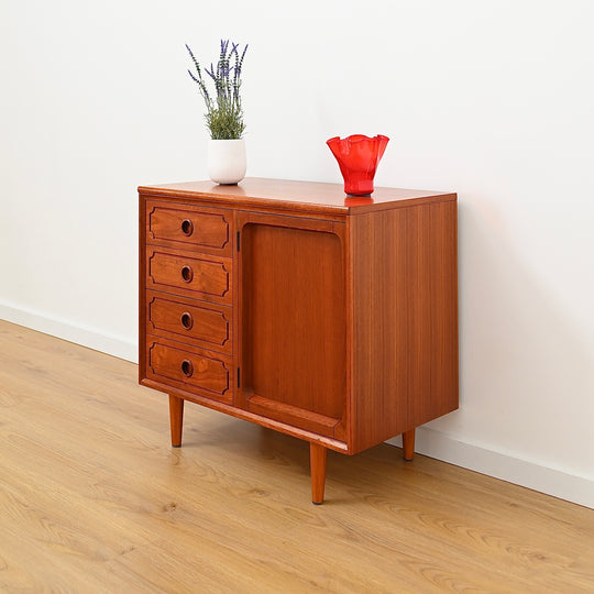 Mid Century Teak Sideboard LP Record Cabinet with Drawers by Chiswell