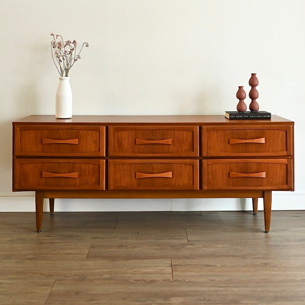 Mid Century Teak Sideboard Dresser Drawers Lowboy by Berryman