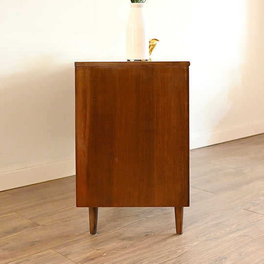 Mid Century Walnut Sideboard LP Record Cabinet with Drawers by Chiswell