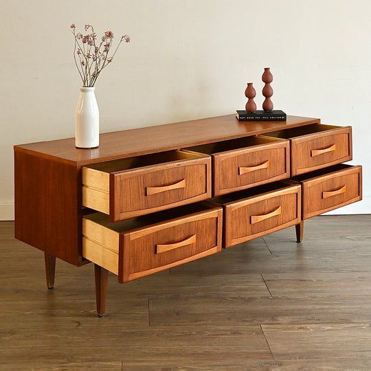 Mid Century Teak Sideboard Dresser Drawers Lowboy by Berryman