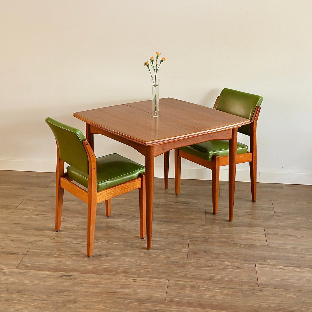 4x Mid Century Green Vinyl Dining Chairs by Wrightbilt