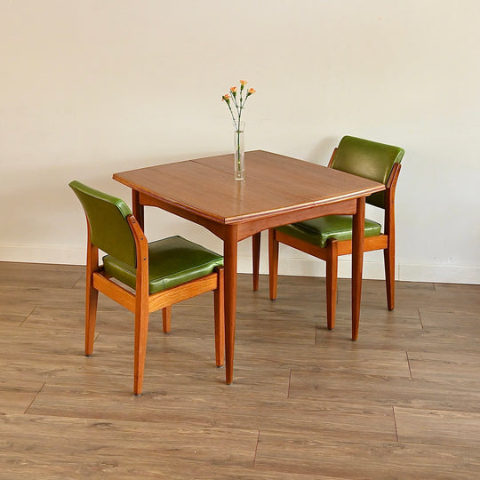 4x Mid Century Green Vinyl Dining Chairs by Wrightbilt