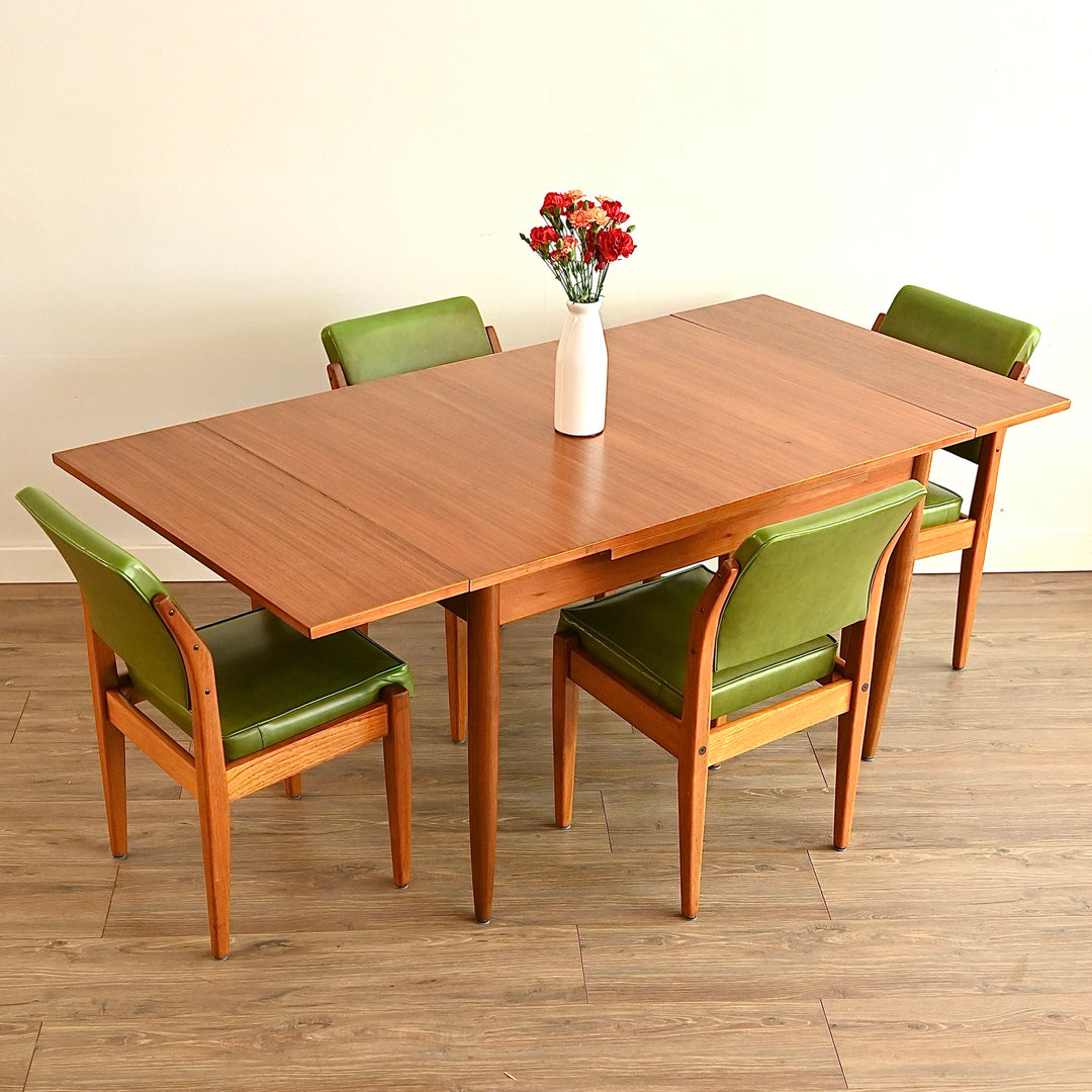Mid Century Teak Extendable Dining Table by Elite