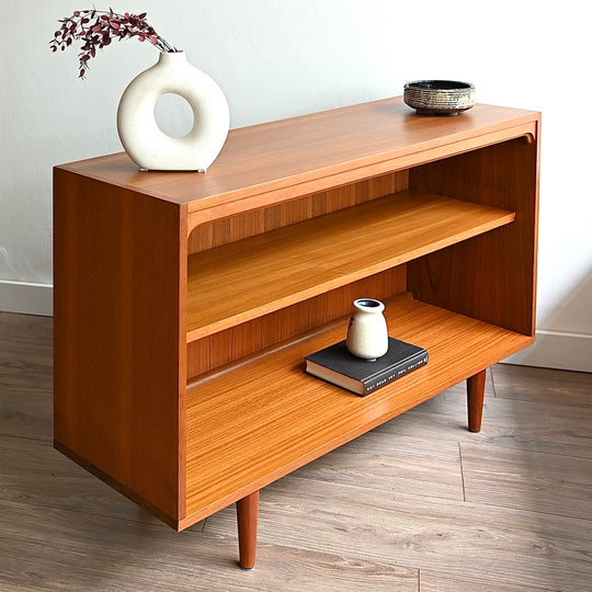 Mid Century Teak Sideboard LP Record Bookshelf Bookcase by Chiswell