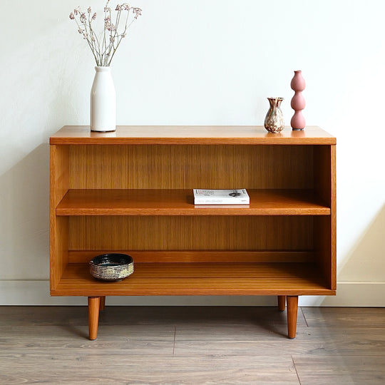 Mid Century Teak Sideboard LP Record Bookshelf Bookcase by Parker