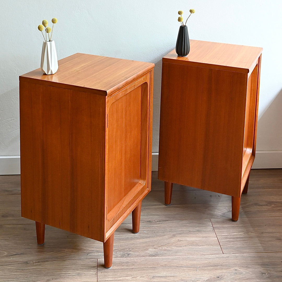 Mid Century Teak Bedside Tables Night Stands by Chiswell