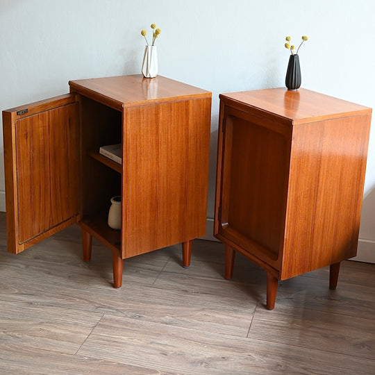 Mid Century Teak Bedside Tables Night Stands by Chiswell