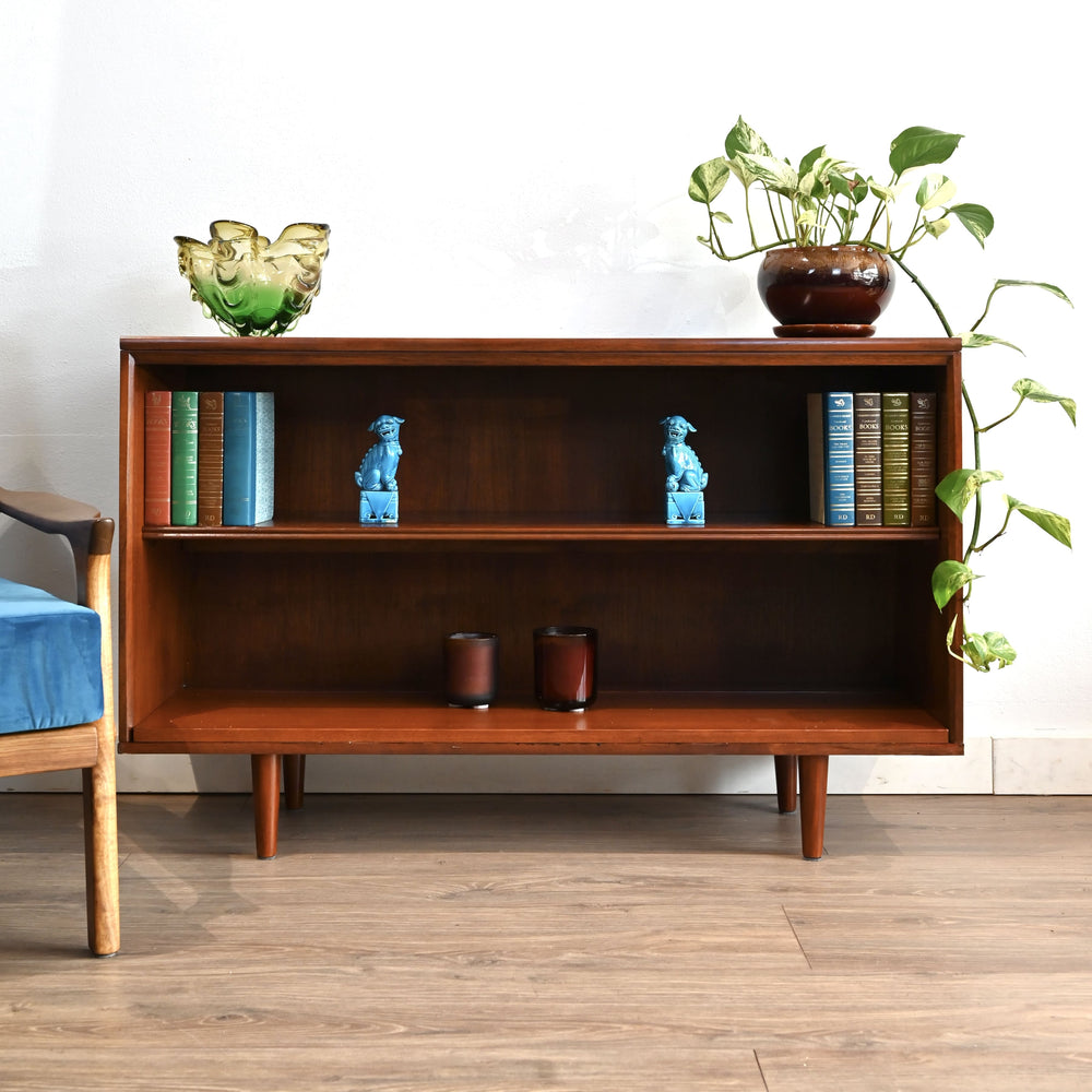 Mid Century Walnut Sideboard LP Record Cabinet Bookshelf Bookcase by Chiswell