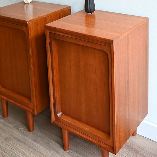 Mid Century Teak Bedside Tables Night Stands by Chiswell