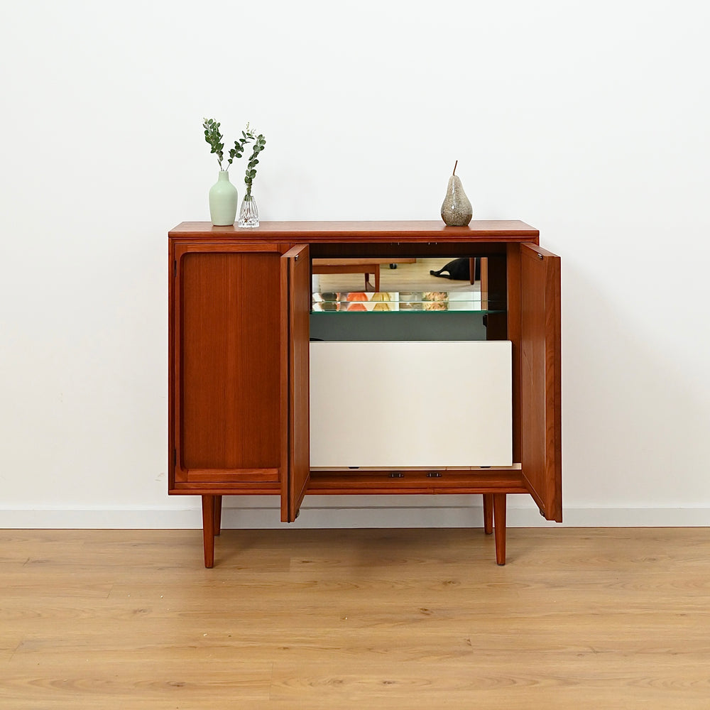Mid Century Teak Sideboard Buffet Bar Cabinet by Chiswell