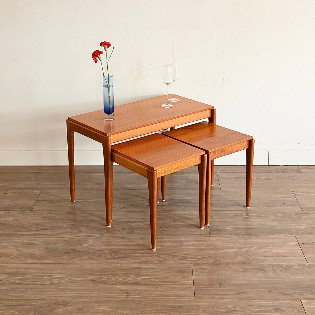 Mid Century Teak Nesting Table Set