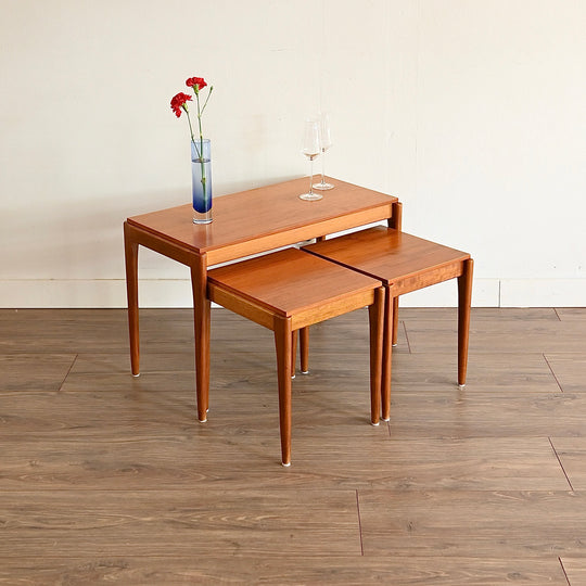 Mid Century Teak Nesting Table Set