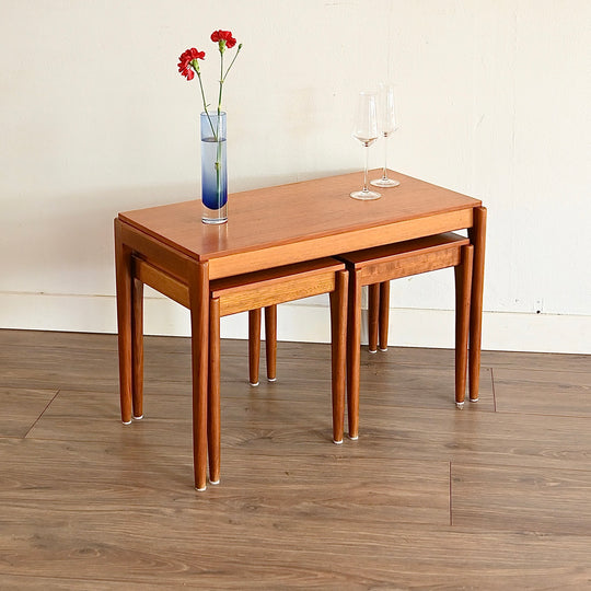 Mid Century Teak Nesting Table Set
