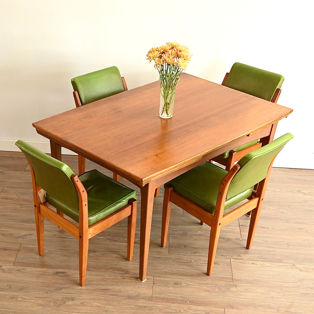 Mid Century Teak Extendable Fler 64' Dining Table
