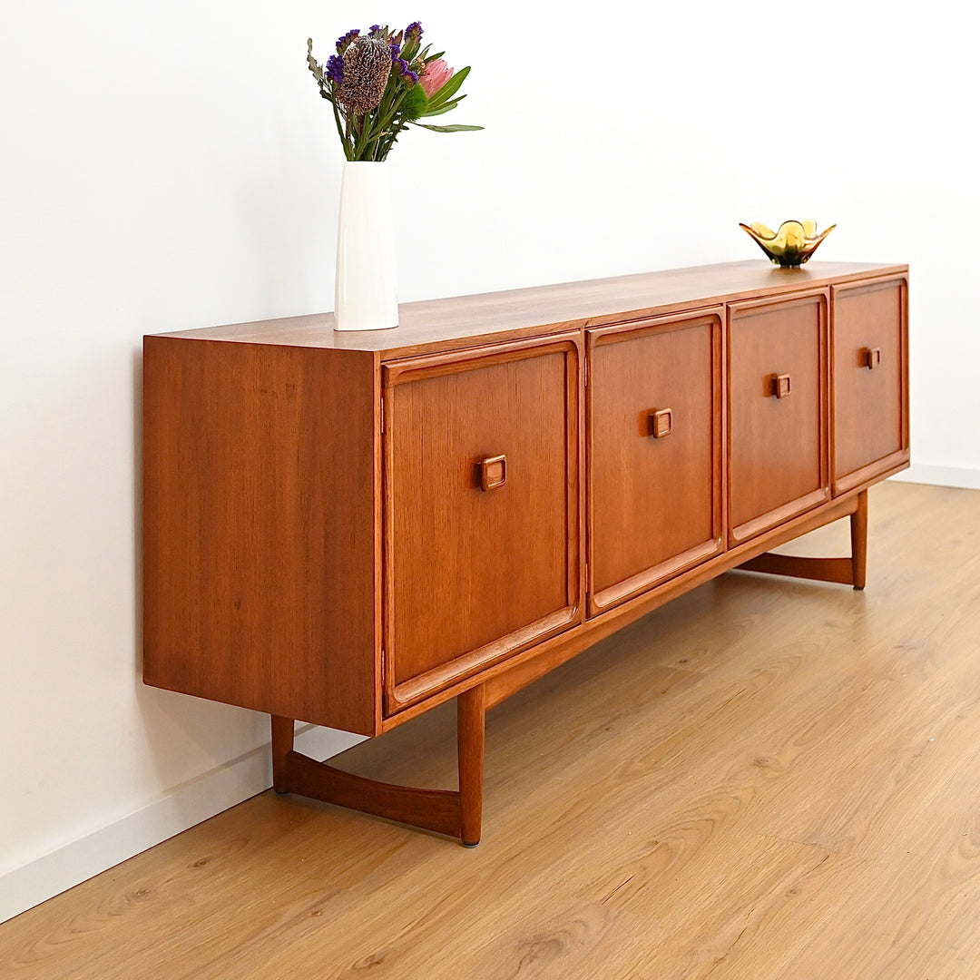 Parker Square Handle Sleigh Leg Sideboard - Refinished