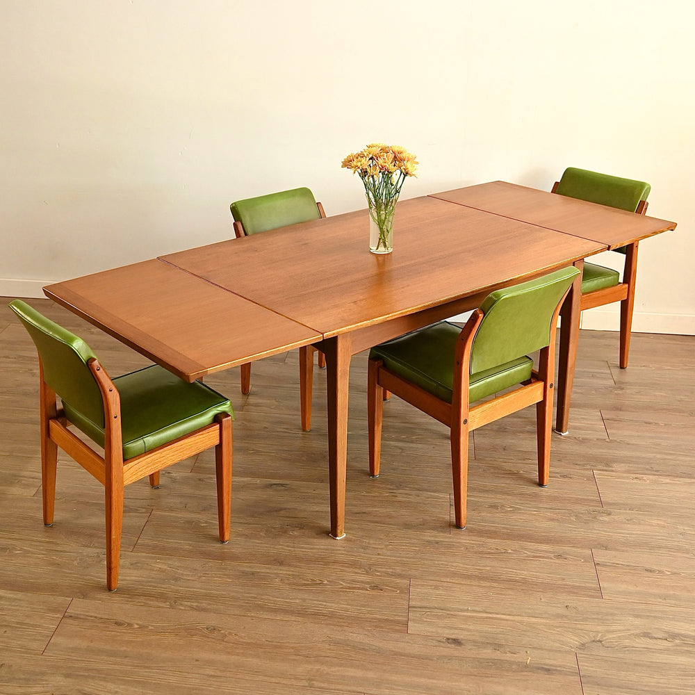 Mid Century Teak Extendable Fler 64' Dining Table