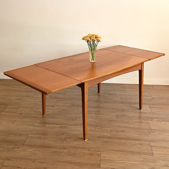 Mid Century Teak Extendable Fler 64' Dining Table