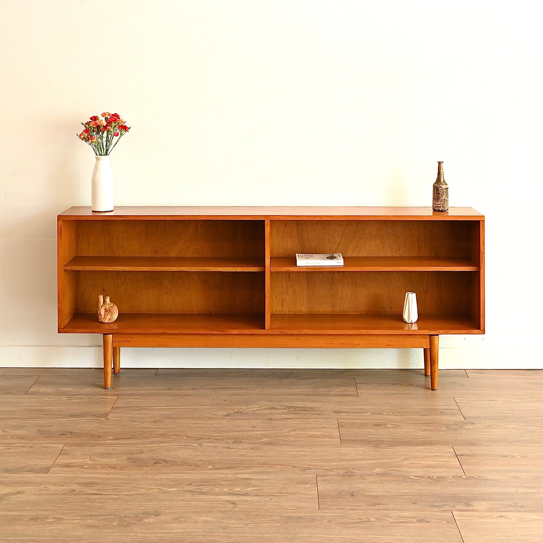 Mid Century Teak Sideboard Open Bookshelf Shelving
