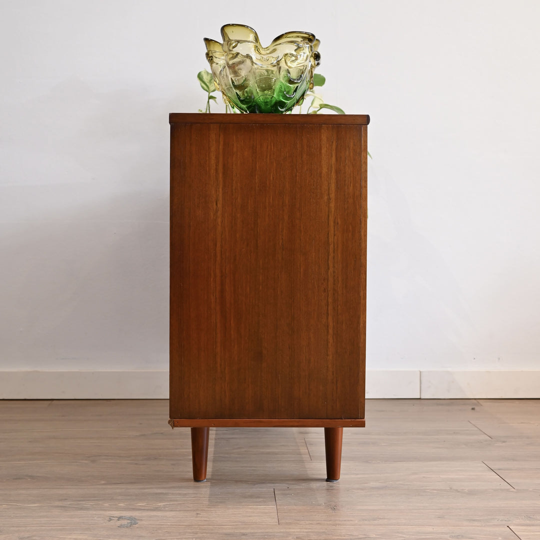 Mid Century Walnut Sideboard LP Record Cabinet Bookshelf Bookcase by Chiswell