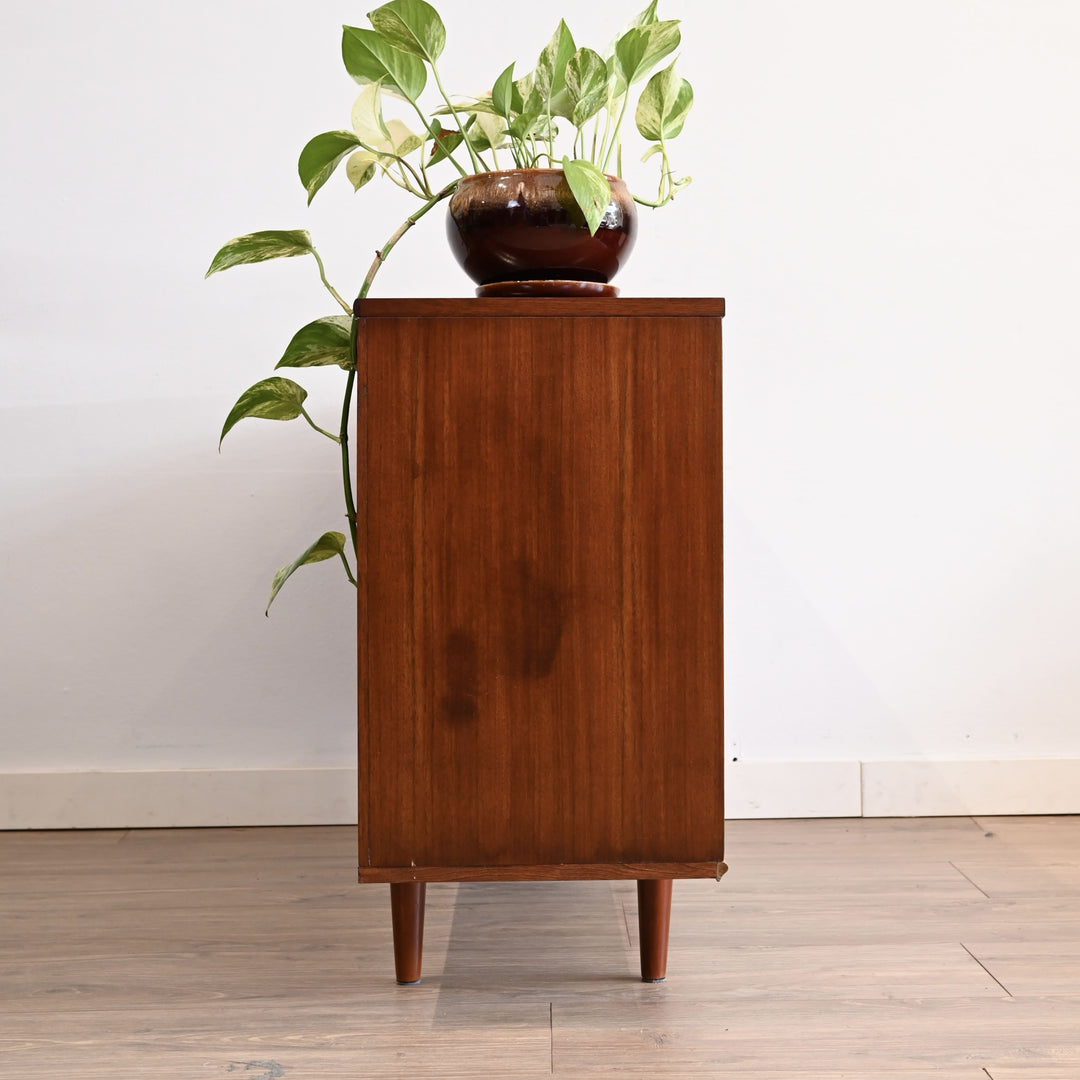 Mid Century Walnut Sideboard LP Record Cabinet Bookshelf Bookcase by Chiswell