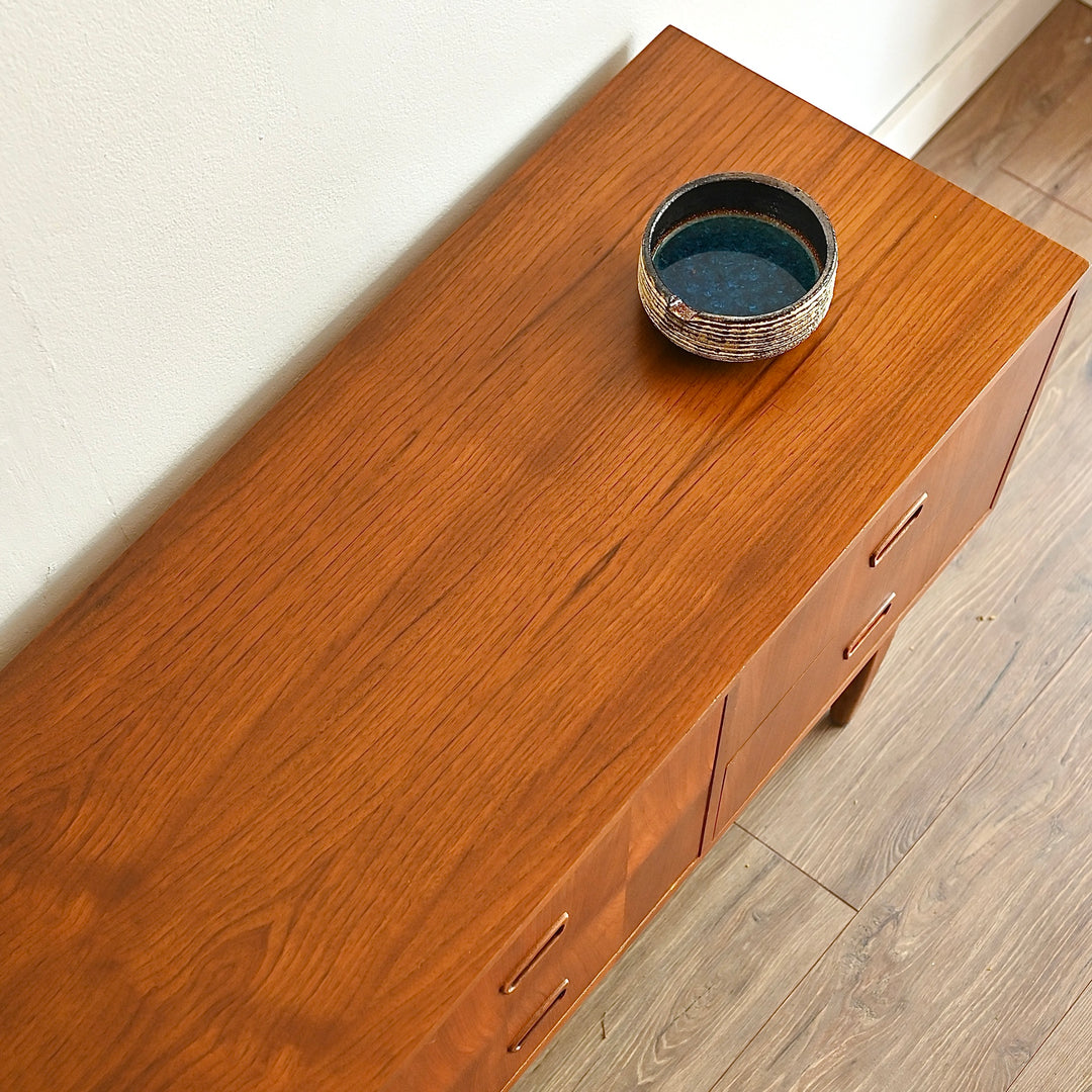 Mid Century Teak Sideboard Dresser Drawers Low Boy Entertainment Unit